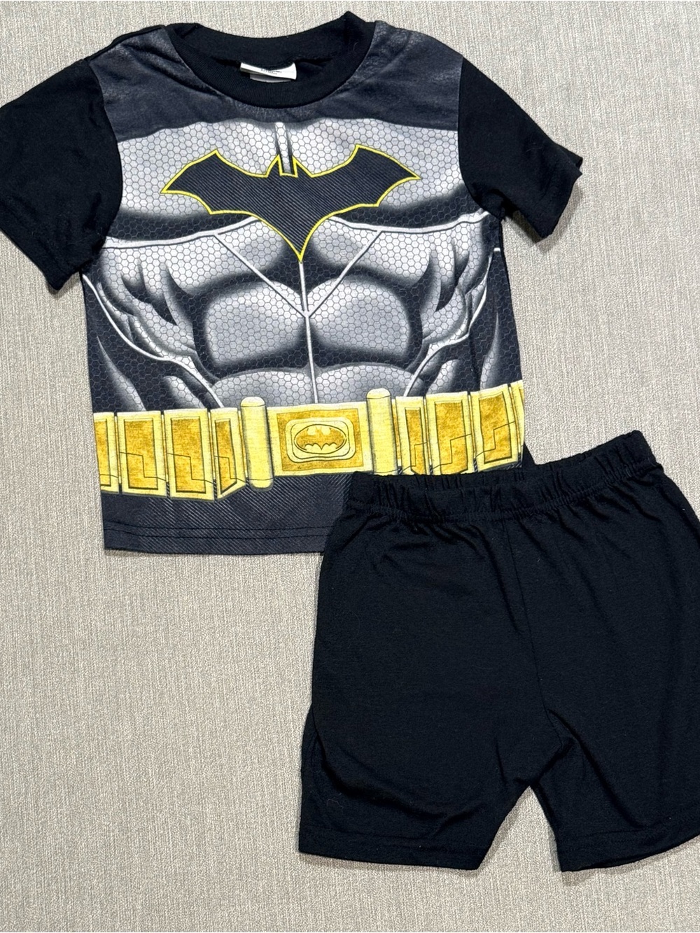 Batman Kids Matching Set Black and Gray with Yellow Accent